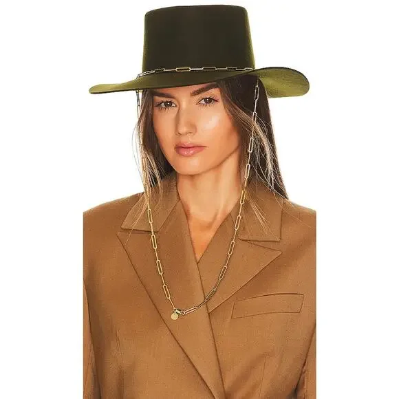 Van Palma \'Ulysse\' Green Merino Wool Hat Size M Wide Brimmed Green Wool Bard Hat -  main image 3